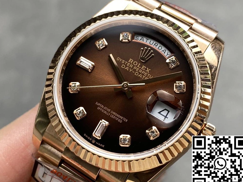 36mm QF Tungsten Steel Rolex M128235-0037 Date v5 Day Chocalate Dial Factory 0728